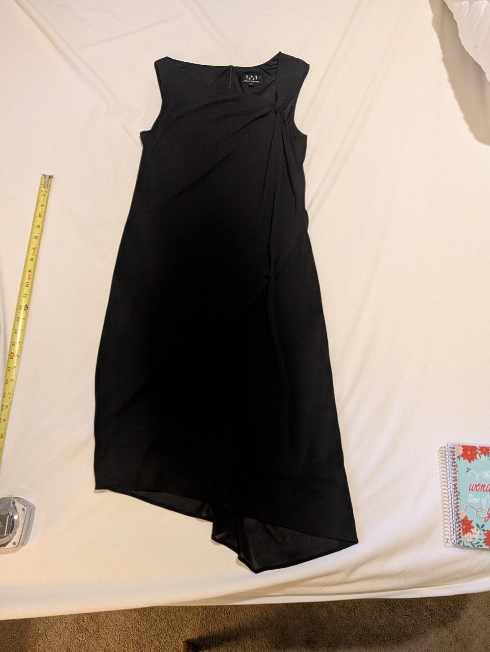 David Meister Black Sleeveless High-Low Dress